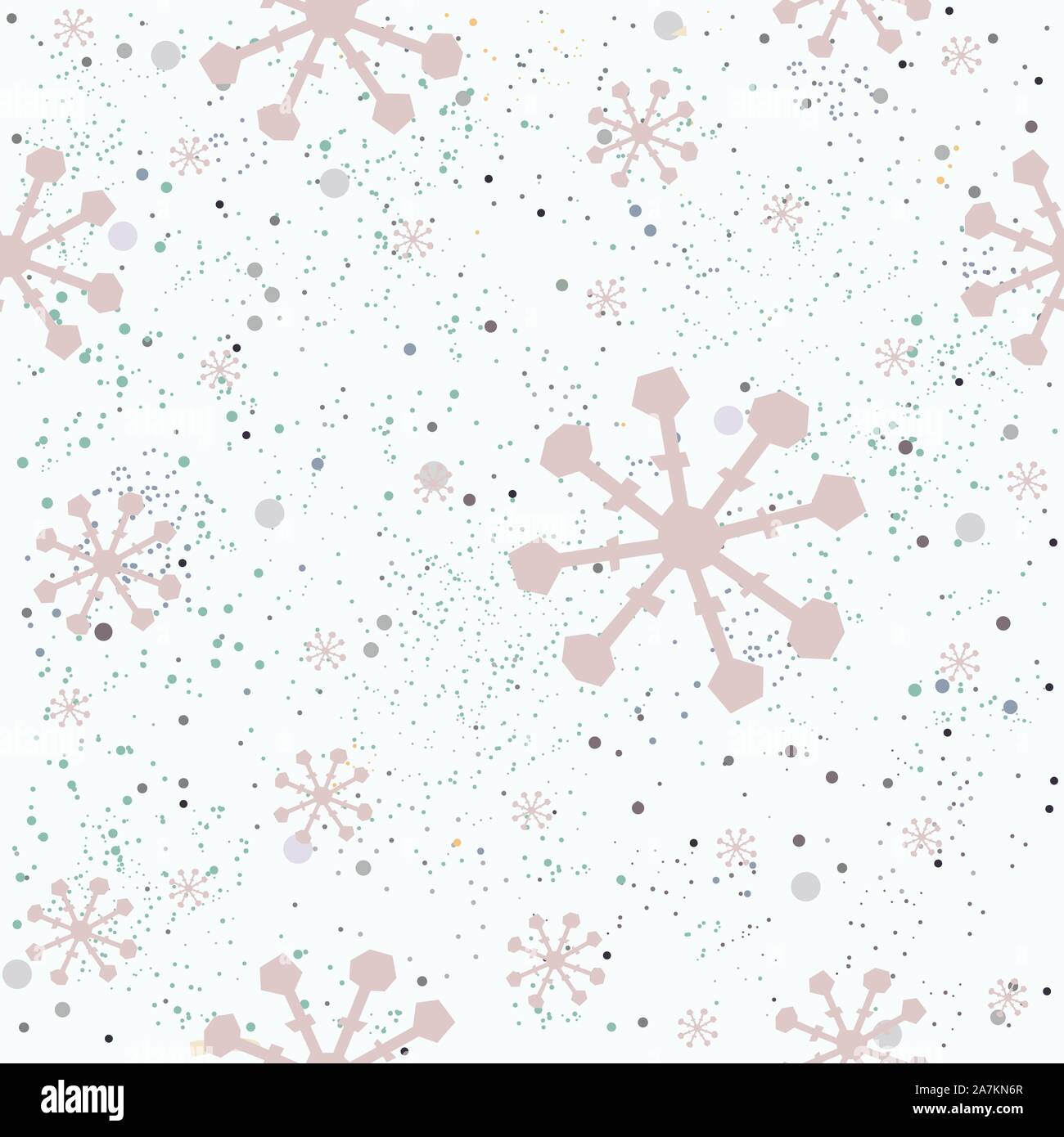 Frame on dotted background with snowflakes. vector Illustration Stock Vector