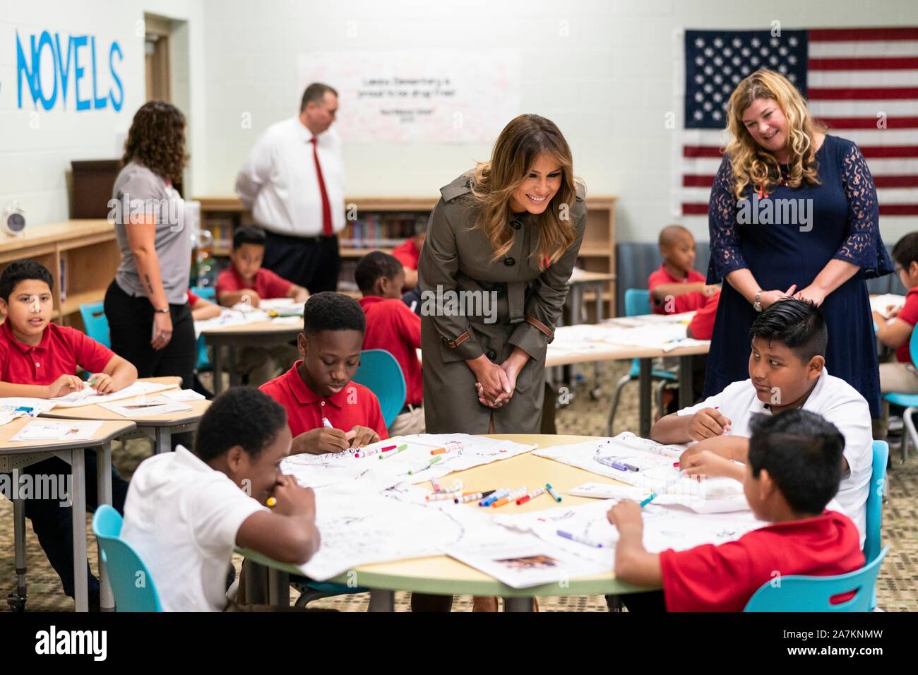 U.S First Lady Melania Trump and Karen Pence, wife of Vice President