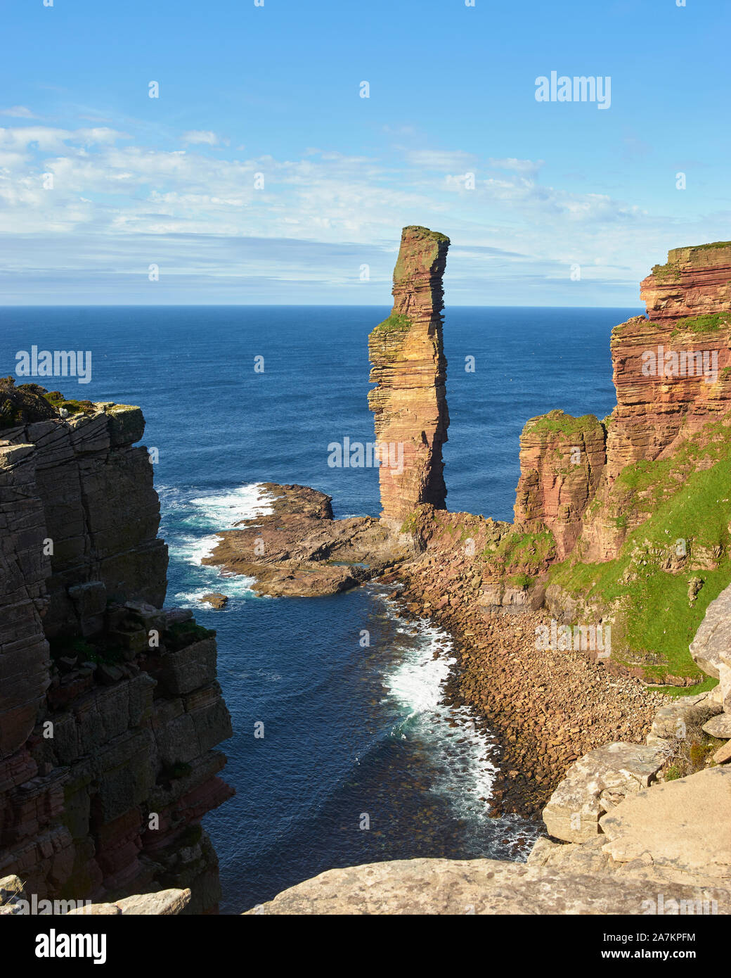 Old Man of Hoy sea stack, Hoy, Orkney, Scotland Stock Photo