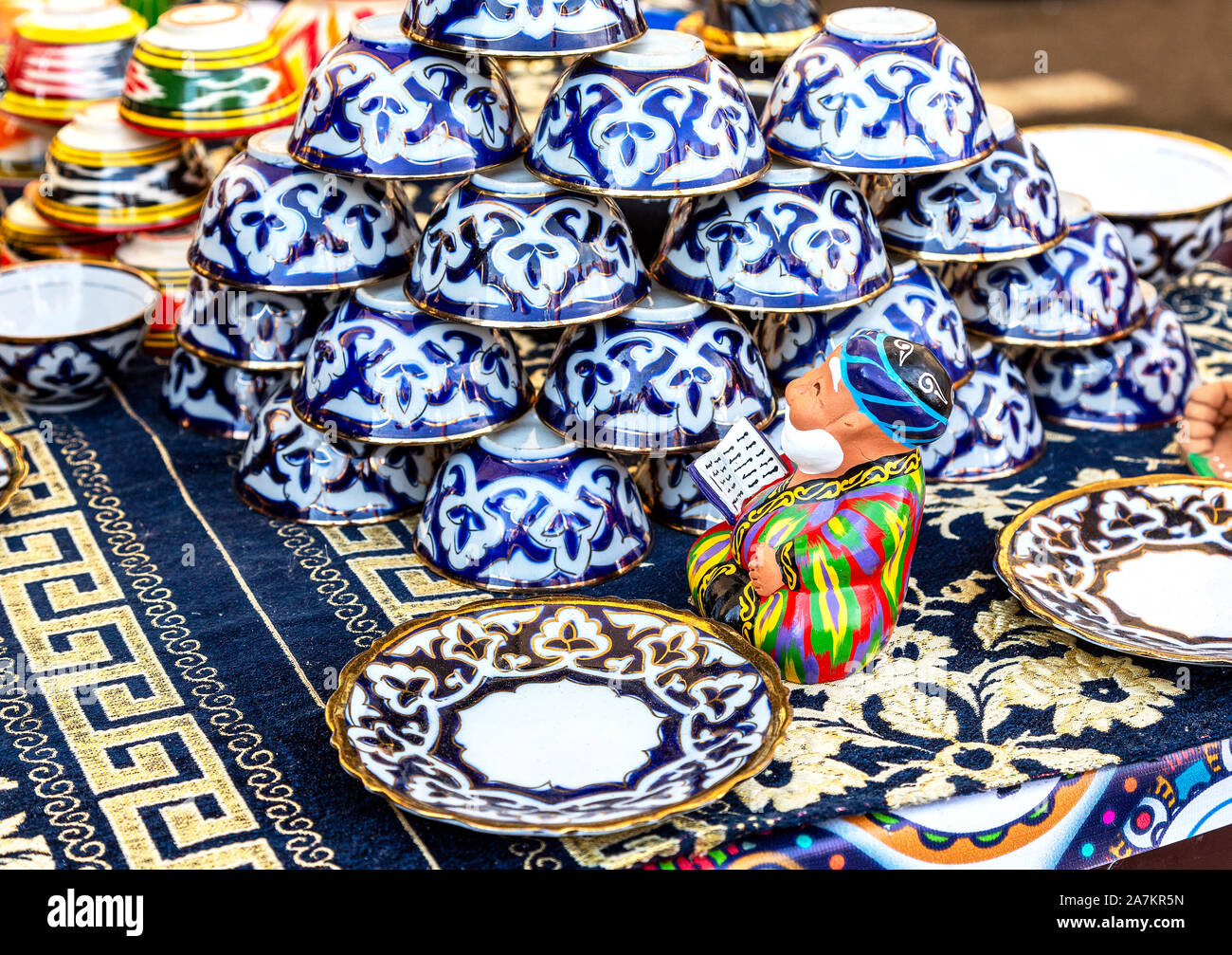 Uzbek ceramics are known for their traditional patterns and bright colors