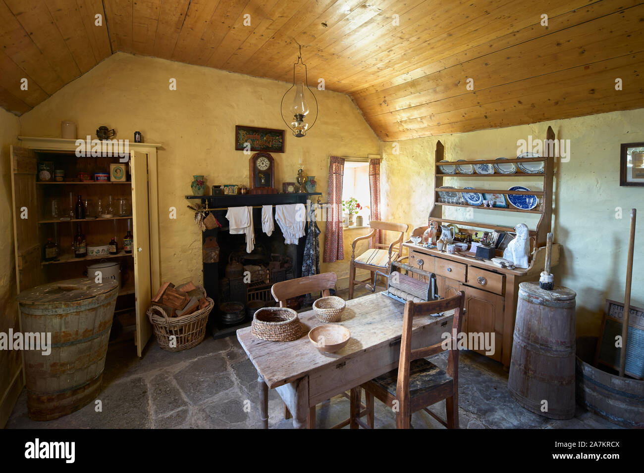 Interior of the Croft at Sanday Heritage Centre, Lady, Sanday, Orkney, Scotland Stock Photo