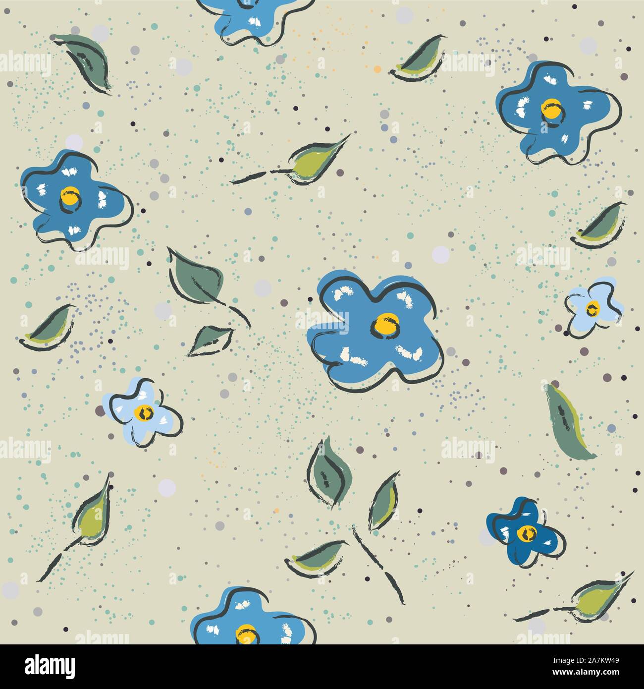 Cute Seamless Pattern with hand drawn elements. Vector illustration ...