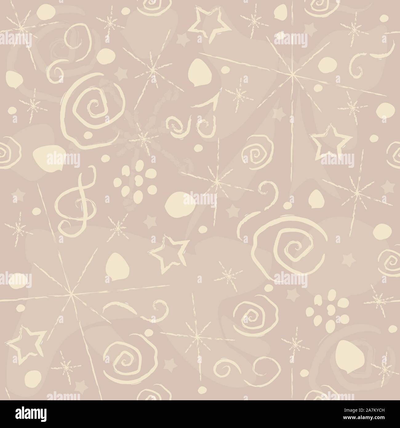 Cute Seamless Pattern with hand drawn elements. Vector illustration ...