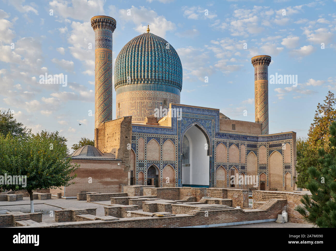 Amir-Timur-Mausoleum or Gur-Emir mausoleum of Tamerlane, Samarkand, Uzbekistan, Central Asia Stock Photo