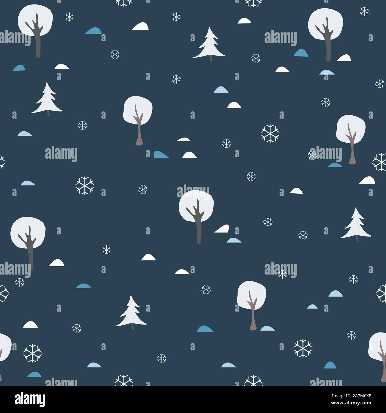 Seamless Tree Pattern for Winter Themes. vector Illustration Stock ...
