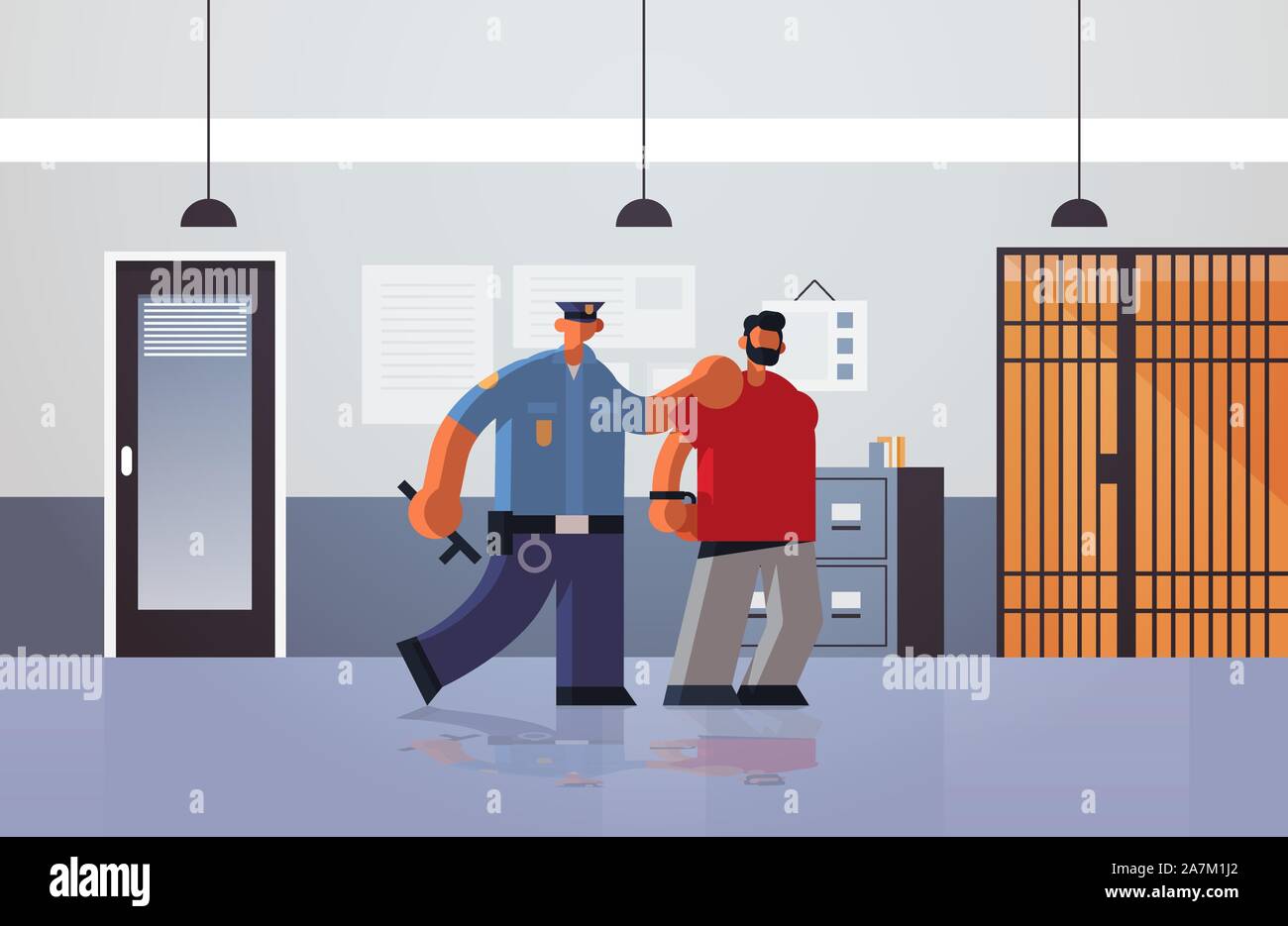 Officer Arrested Criminal Policeman In Uniform Holding