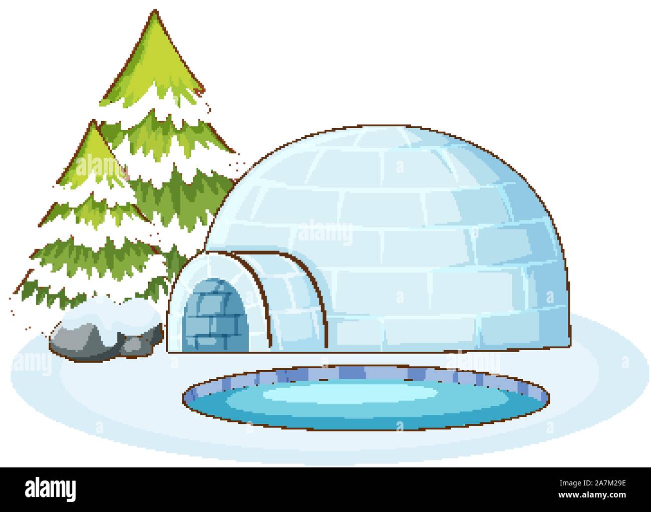 Isolated picture of igloo illustration Stock Vector