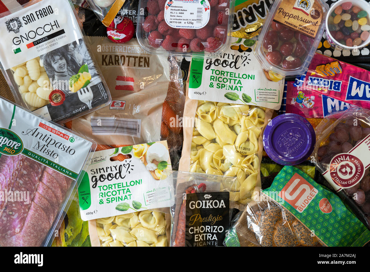 Selection Of Supermarket Foods From A European Supermarket Austria In Plastic Packaging Concept Plastic Packaging Causing Waste In The Environment Stock Photo Alamy Selection Of Supermarket Foods From A European Supermarket Austria In Plastic Packaging Concept Plastic Packaging Causing Waste In The Environment Stock Photo Alamy