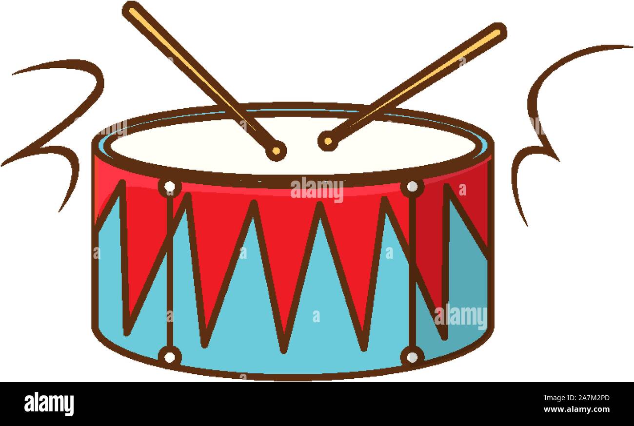 Drum with sticks on white background illustration Stock Vector Image ...