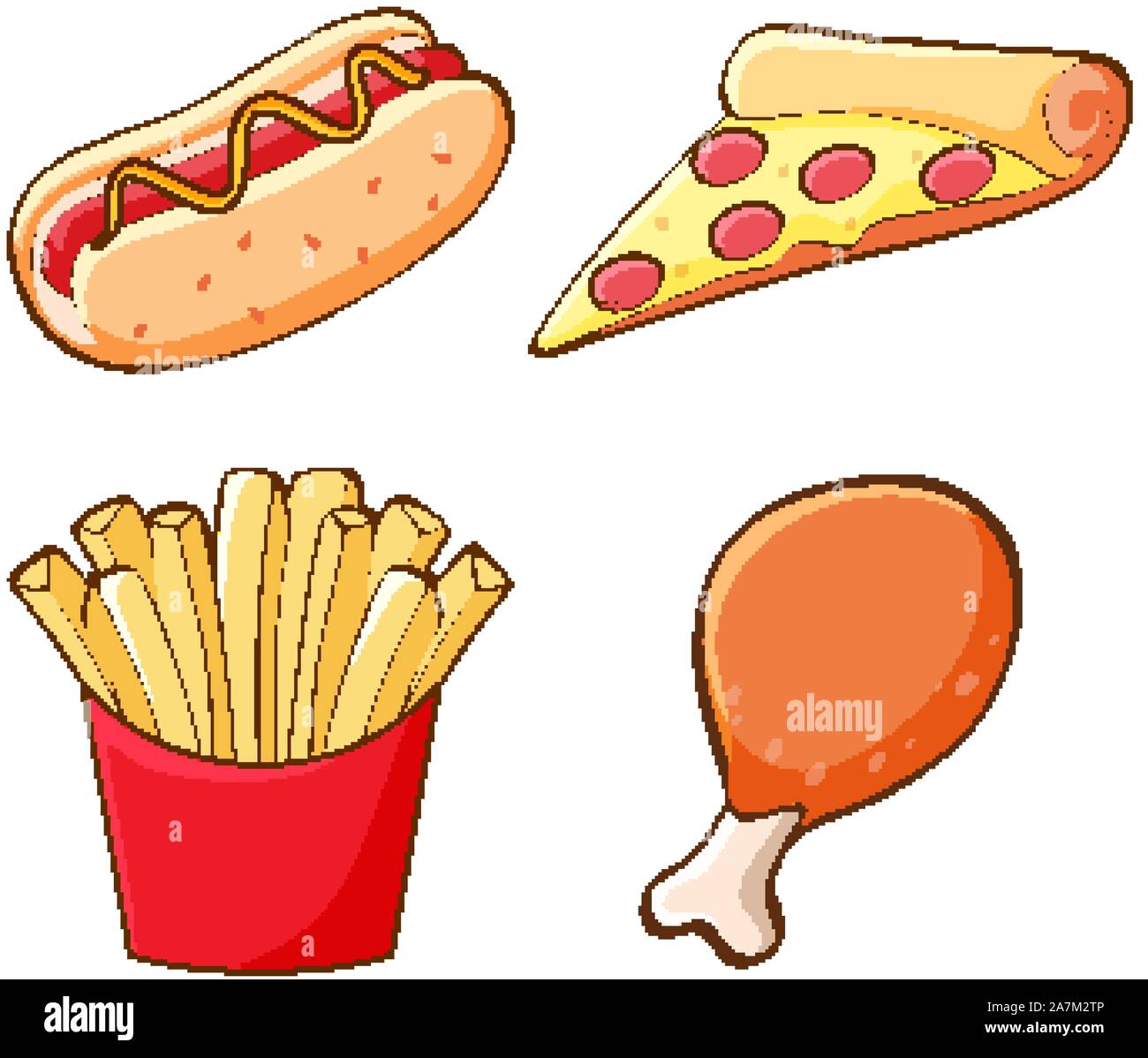Isolated set of fastfood illustration Stock Vector Image & Art - Alamy