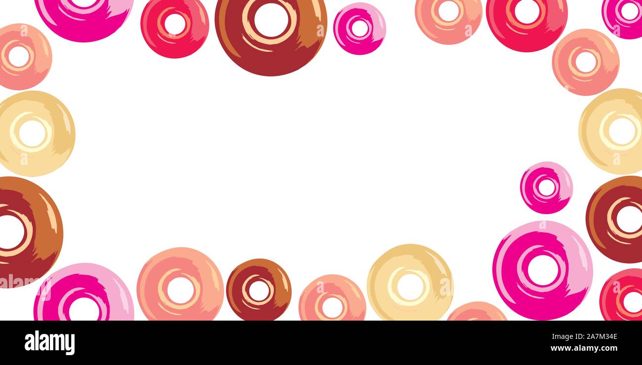 Sweet donuts frame isolated on white background. Vector illustration ...