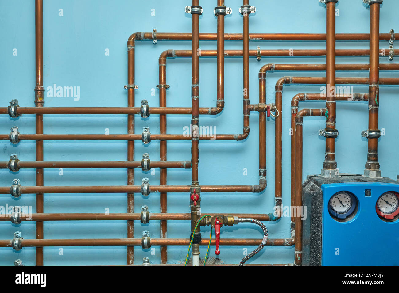 Many Heating Pipes Stock Photo Alamy