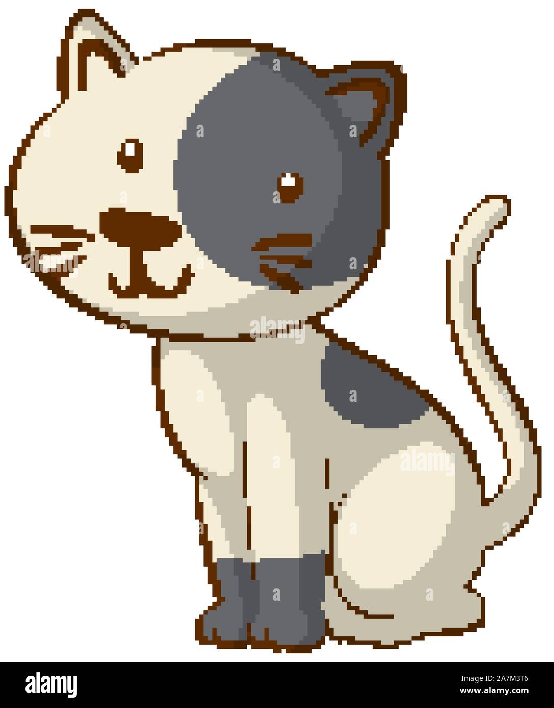 Cute cat on white background illustration Stock Vector Image & Art - Alamy