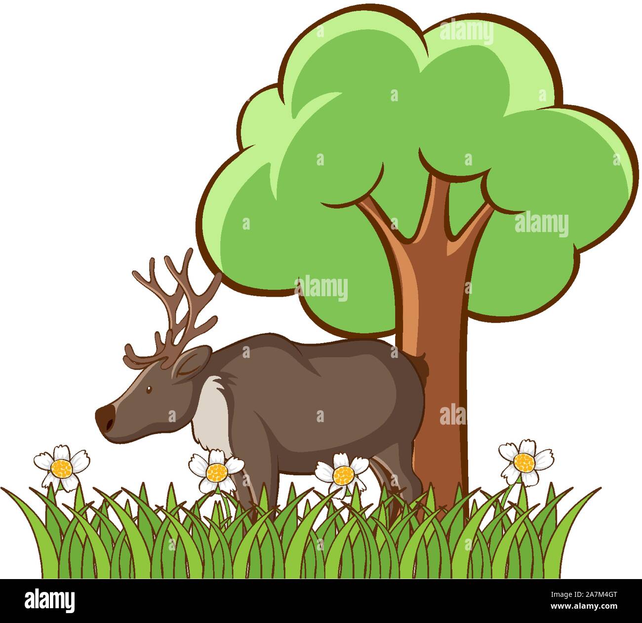 Isolated picture of deer in the park illustration Stock Vector Image ...