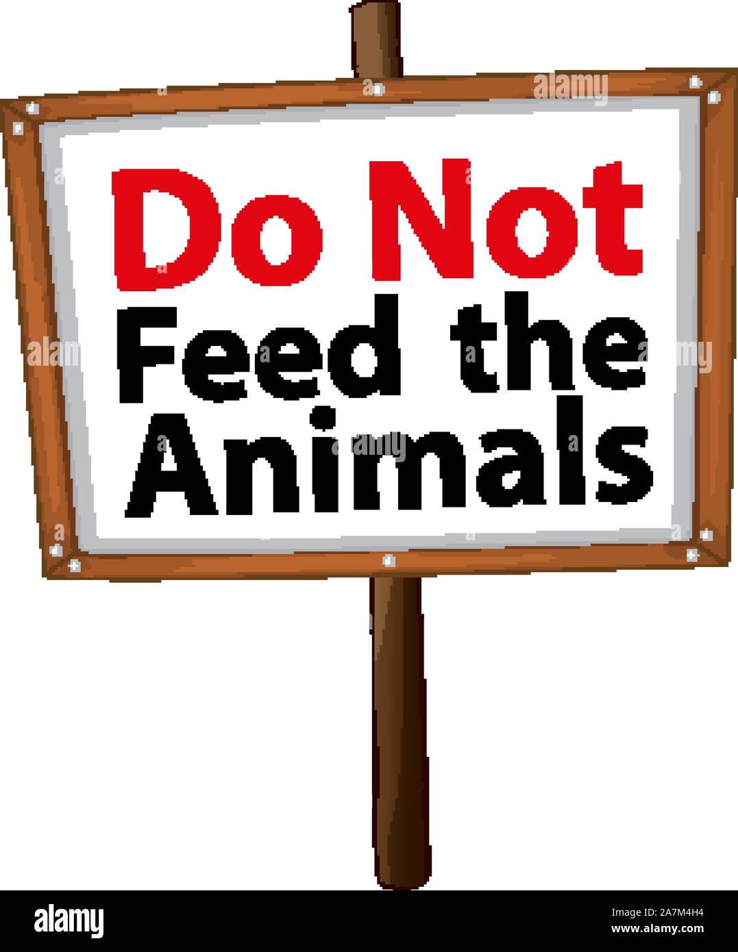 Do not feed the animal sign on white background illustration Stock