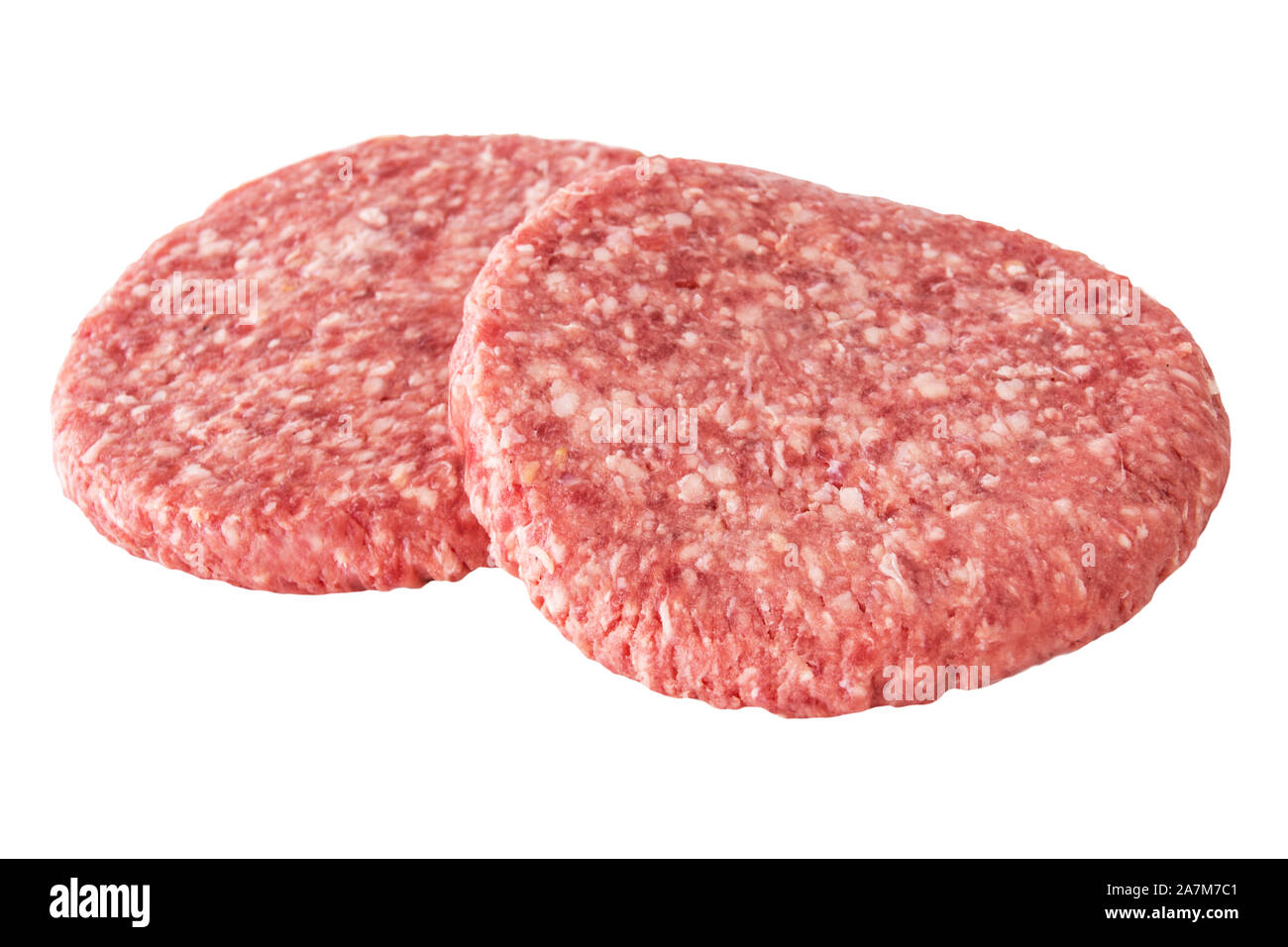 Hamburger meat on white background Stock Photo