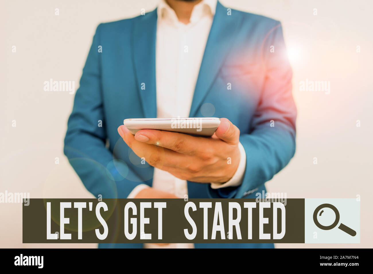 Writing note showing Let S Is Get Started. Business concept for to ...