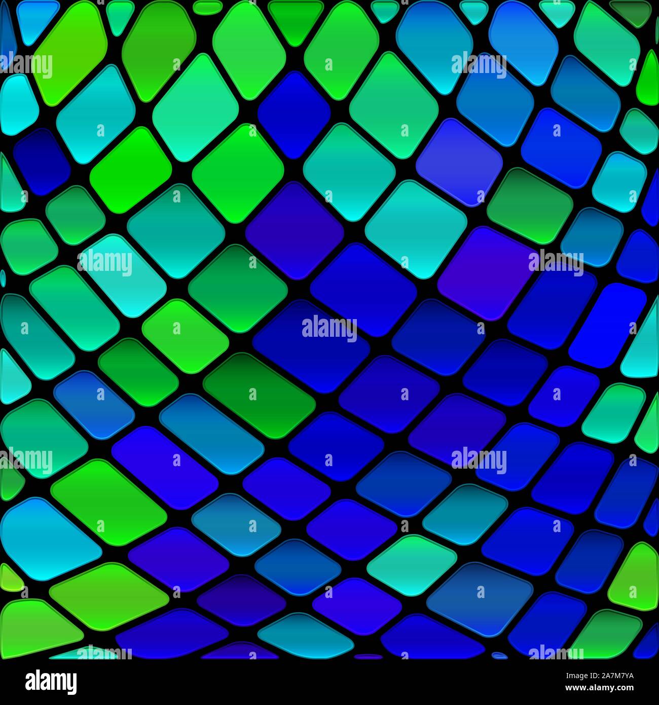 abstract vector stained-glass mosaic background - green and blue Stock ...