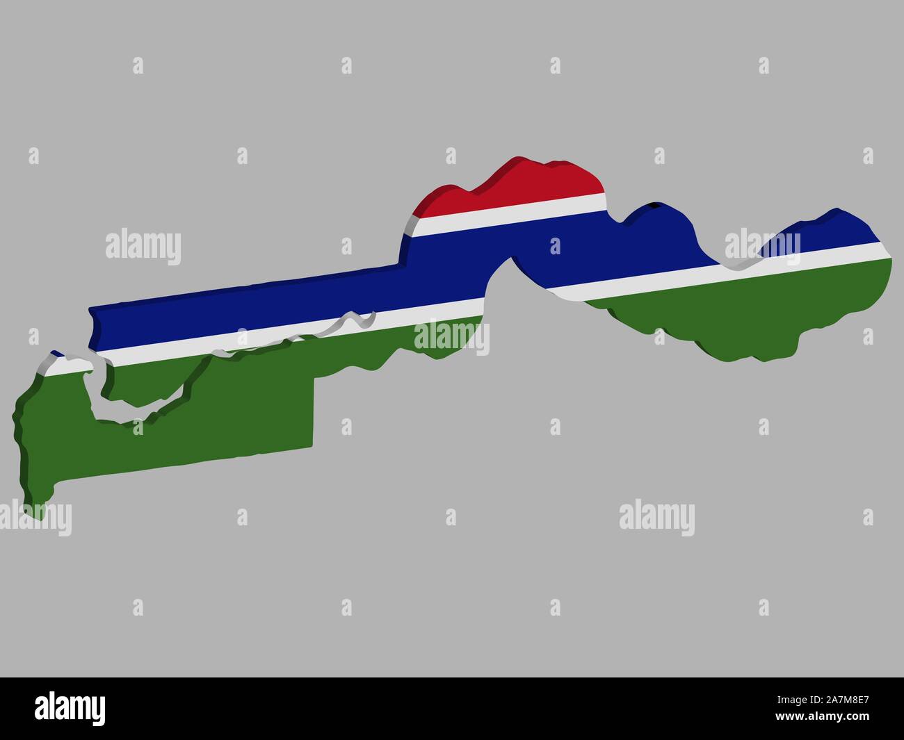 3d map of gambia hi-res stock photography and images - Alamy