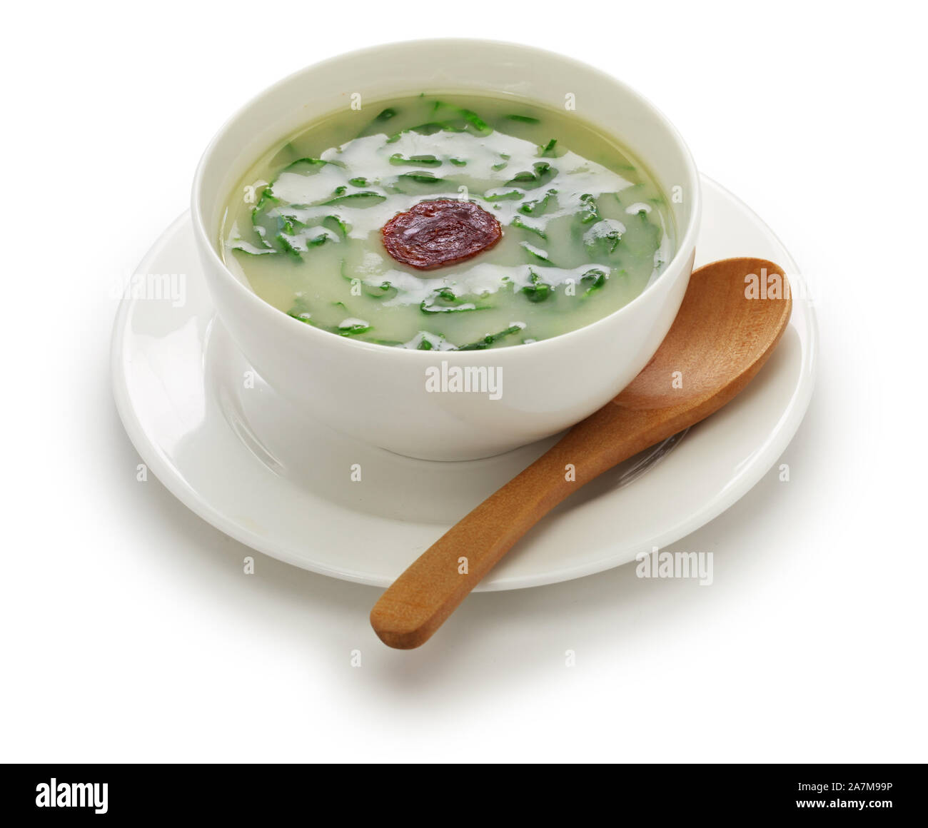 caldo verde (kale soup) , traditional portuguese cuisine Stock Photo