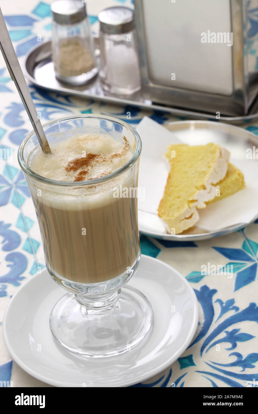 galao, portuguese milk coffee drink Stock Photo Alamy