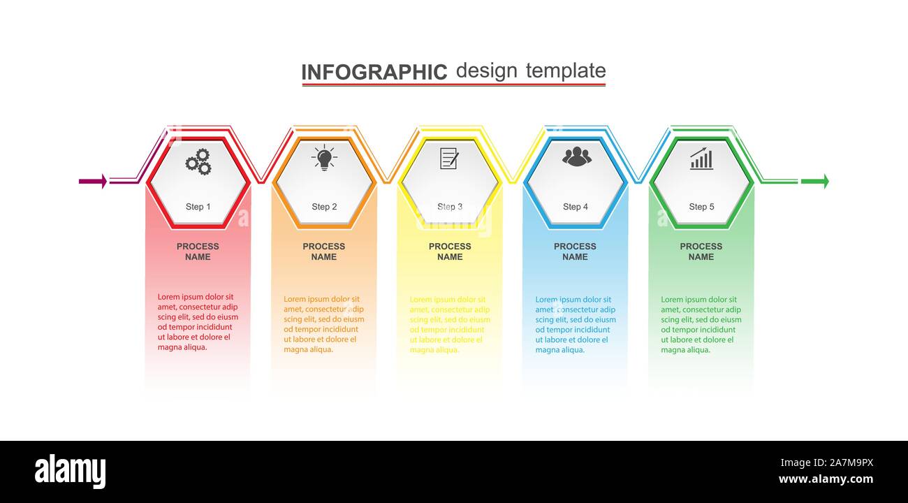 Business infographics for visual design of business projects, strategies and planning Stock