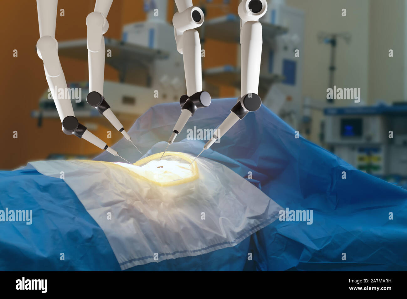 smart medical health care concept, surgery robotic machine use allows