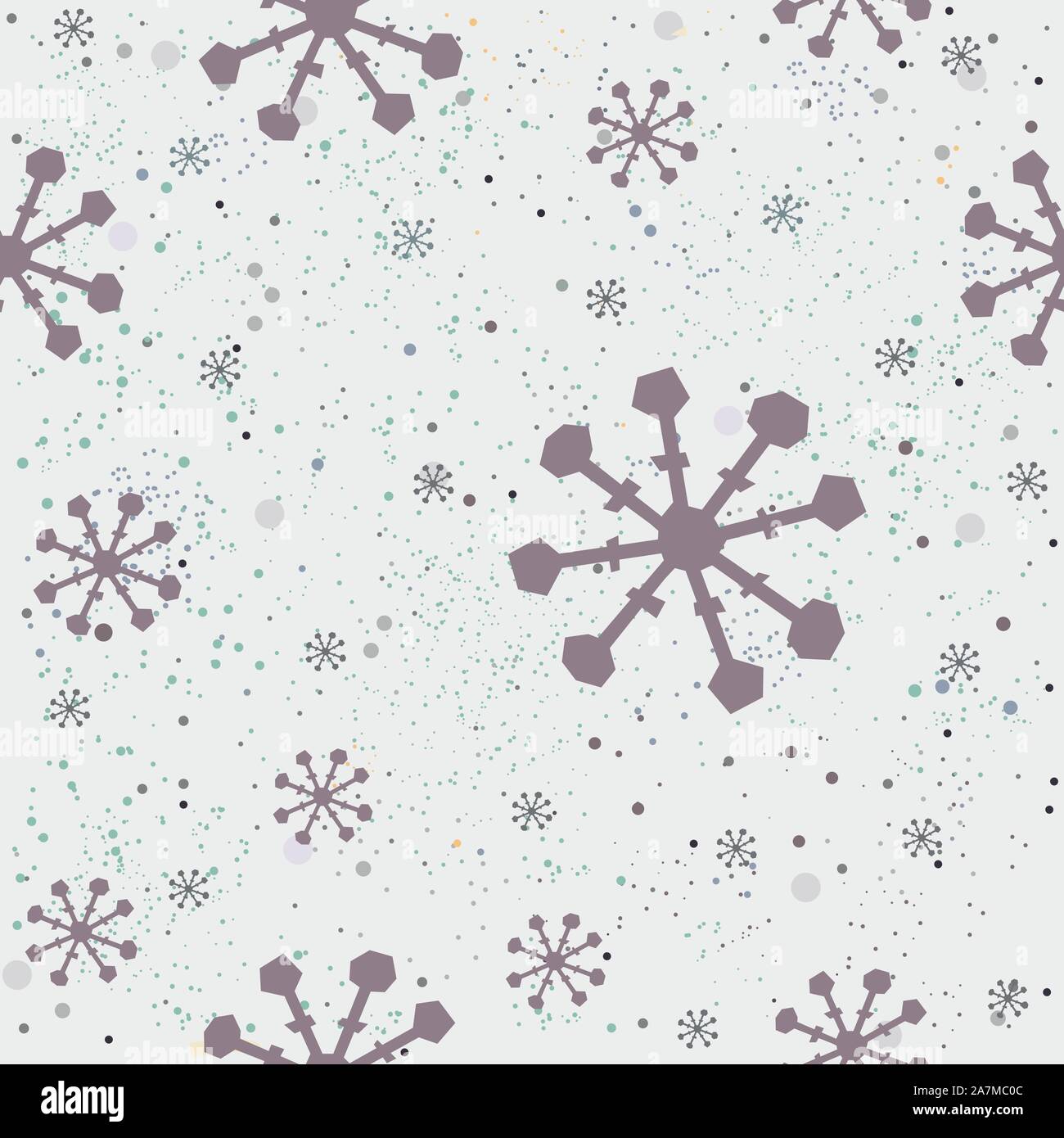 Cute Winter Seamless Pattern with Snowflakes. Vector Illustration Stock ...