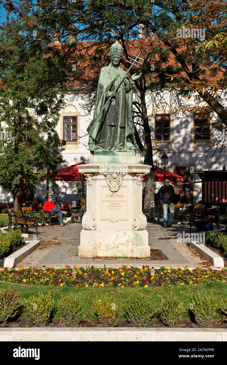 Statue of Pope Innocent XI. Buda Castle District. Buda, Budapest Stock Photo