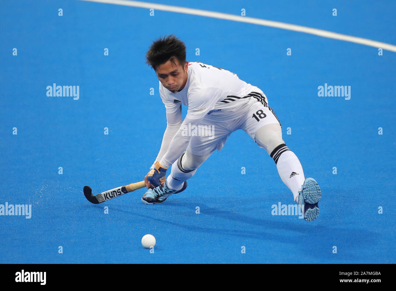 Malaysia's Faiz Jali during the FIH Hockey Olympic Qualifier at Lee Valley Hockey and Tennis Centre, London. Stock Photo