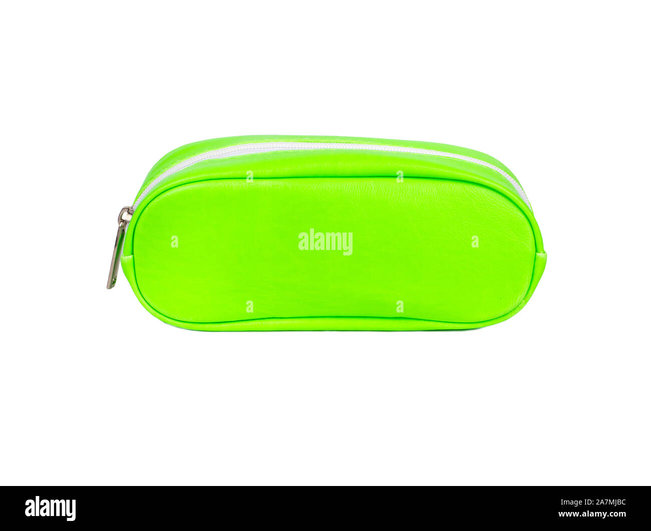 Small green cosmetic bag isolated on white background Stock Photo Alamy