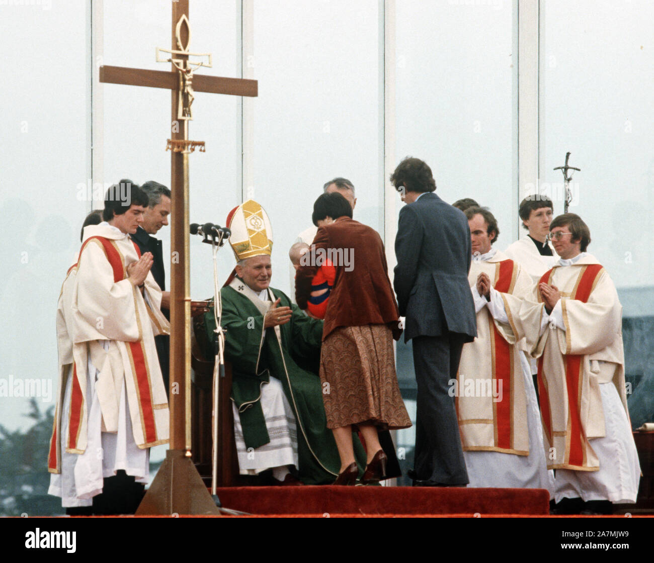 Pope John Paul on his visit to Ireland in 1979 Stock Photo