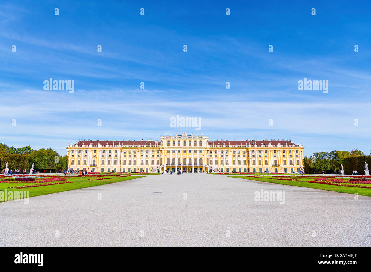 Palace Schönbrunn (Schloss Schönbrunn) in Vienna (Austria) Stock Photo