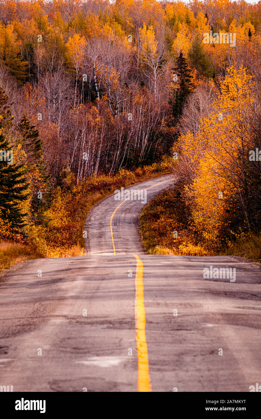 Mountain Road with Fall Foliage Alberta Canada Stock Photo Alamy