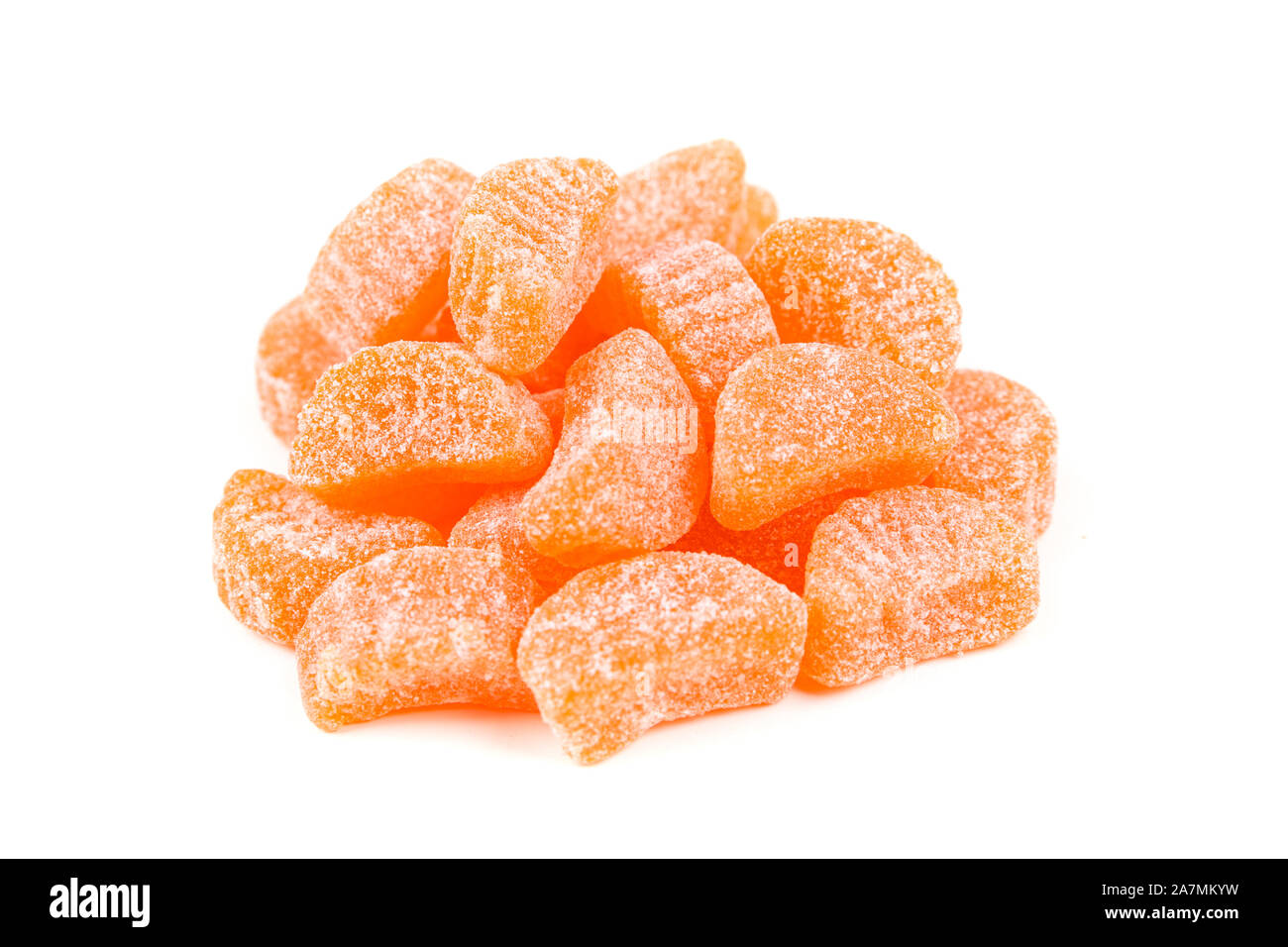 Handful of sugar coated candy orange slices Stock Photo Alamy