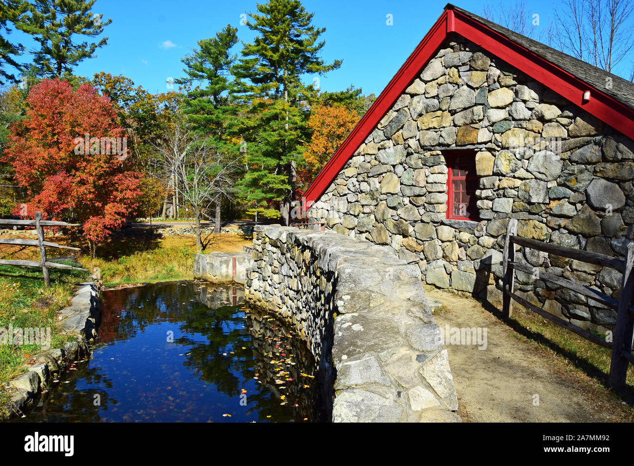 Grist Mill Pond, Sudbury, Massachusetts Stock Photo