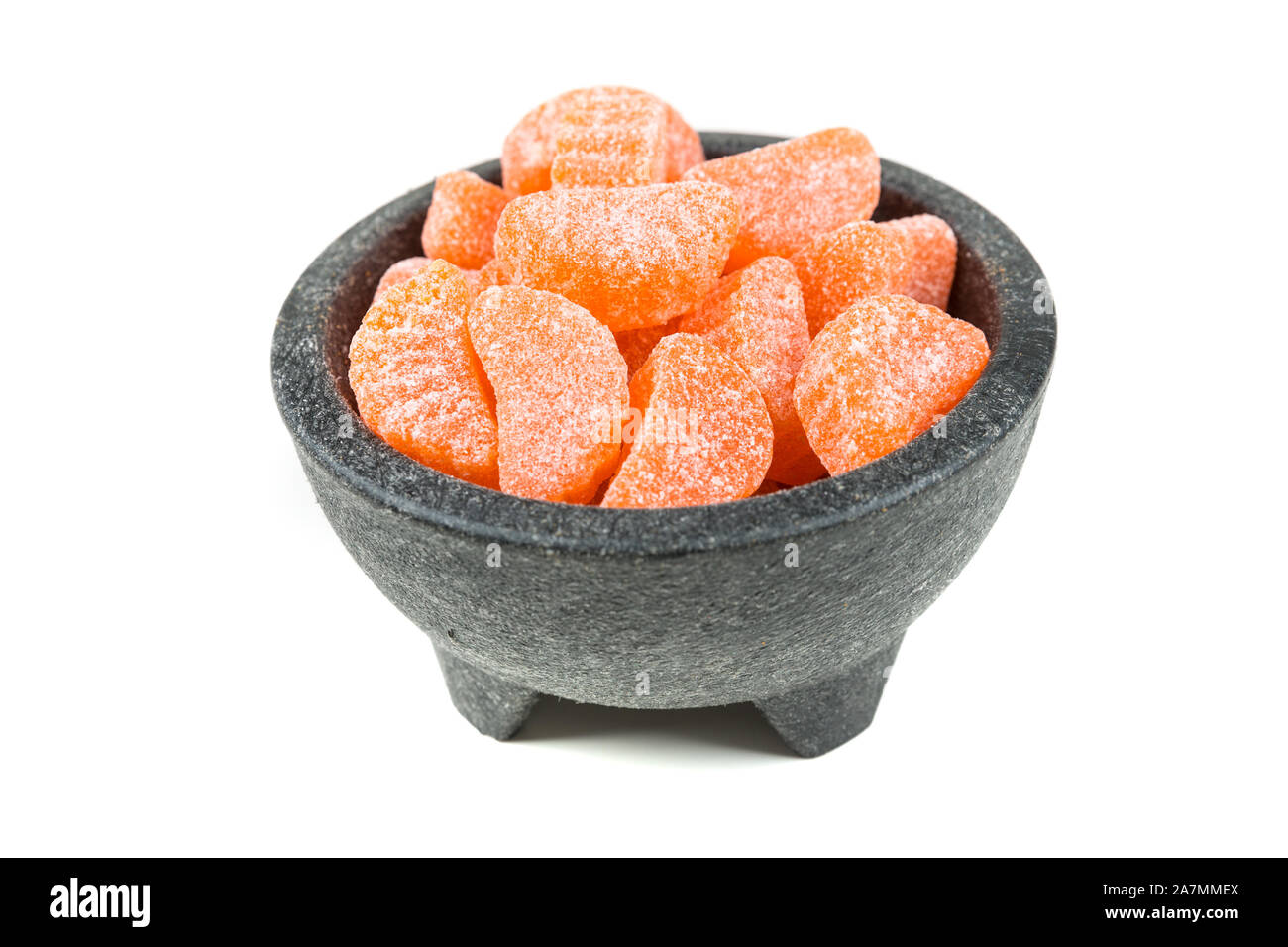 Handful of sugar coated candy orange slices Stock Photo Alamy