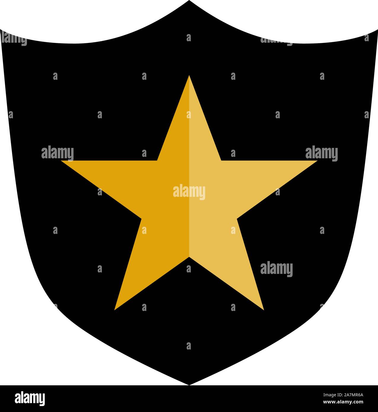 Shield golden star warrior or security icon vector illustration ...