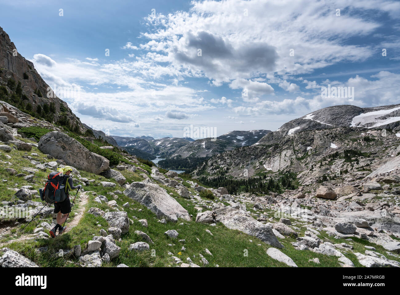 Hiking on the Wind River High Route, Wyoming, USA Stock Photo