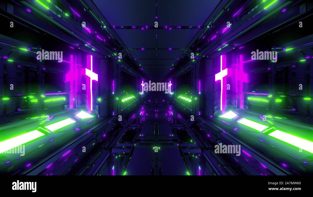 https://c8.alamy.com/comp/2A7MW60/cool-futuristic-space-scifi-hangar-tunnel-corridor-with-holy-glowing-christian-cross-3d-illustration-wallpaper-background-design-2A7MW60.jpg