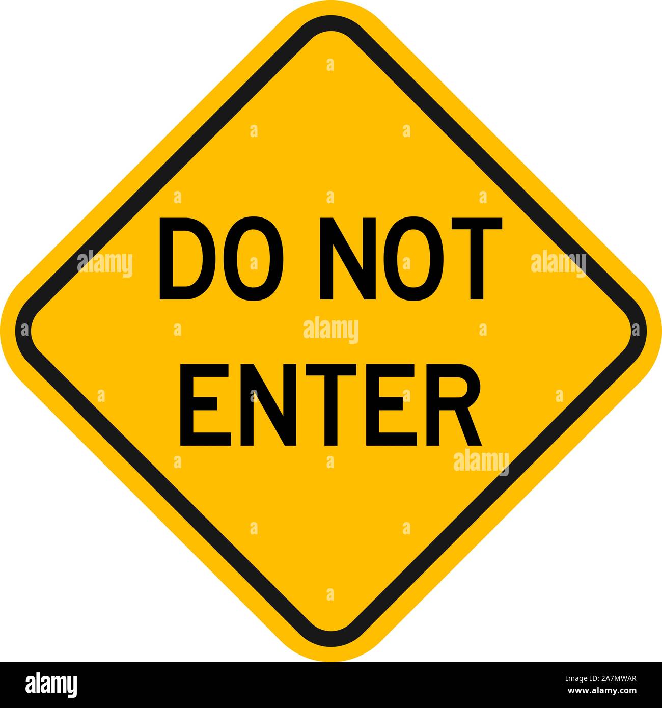Do Not Enter Sign Traffic Warning Symbol Vector Illustration Yellow Diamond Road Sign Stock Vector Image Art Alamy