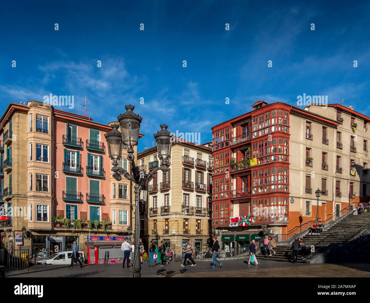 View of Historic Old Town Bilbao, Spain October, 26, 2019 Stock Photo