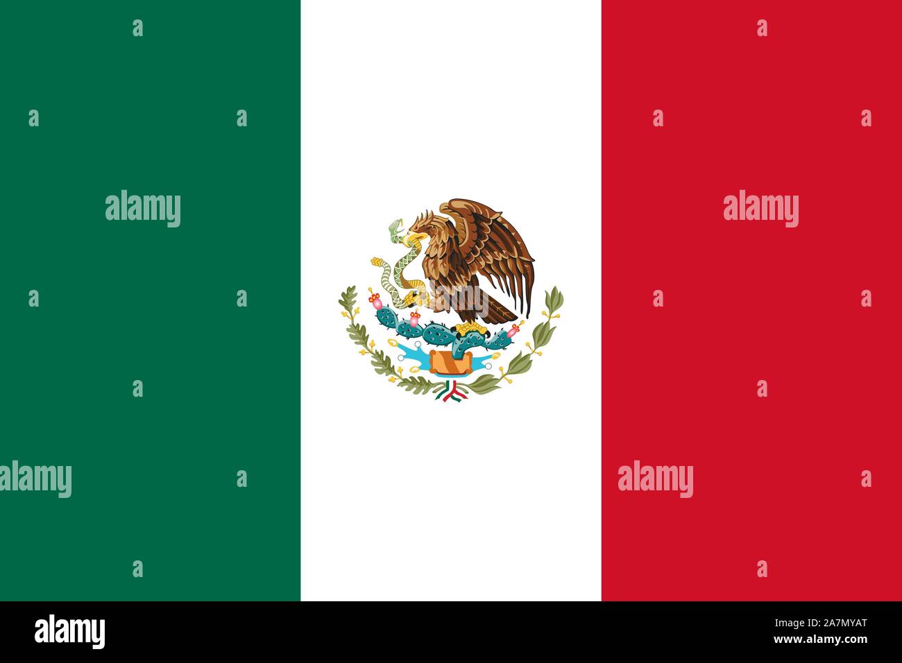 Mexico flag vector illustration. North american country. Stock Vector