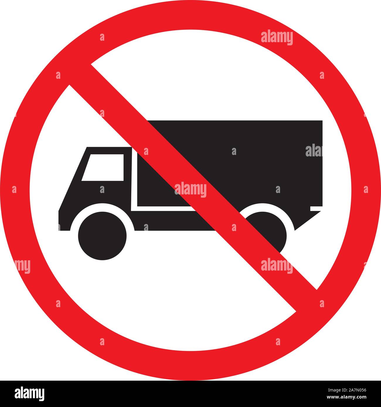 No truck traffic warning symbol vector illustration Stock Vector