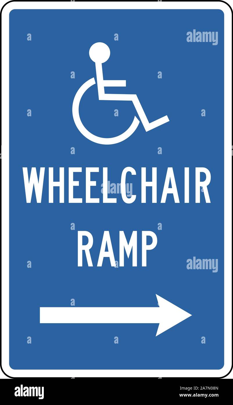 Handicap Wheelchair Ramp right vector illustration background. Blue ...