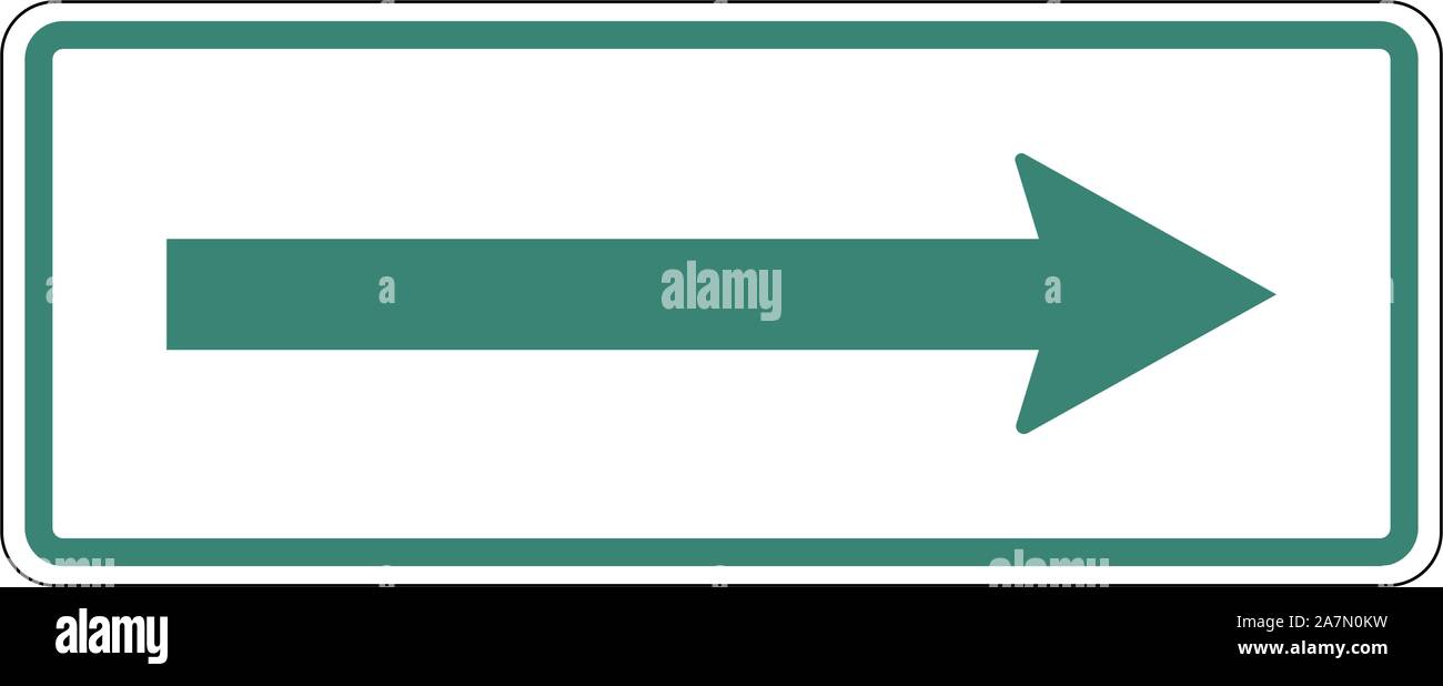 Single green arrow vector. Parking plates illustration. Stock Vector