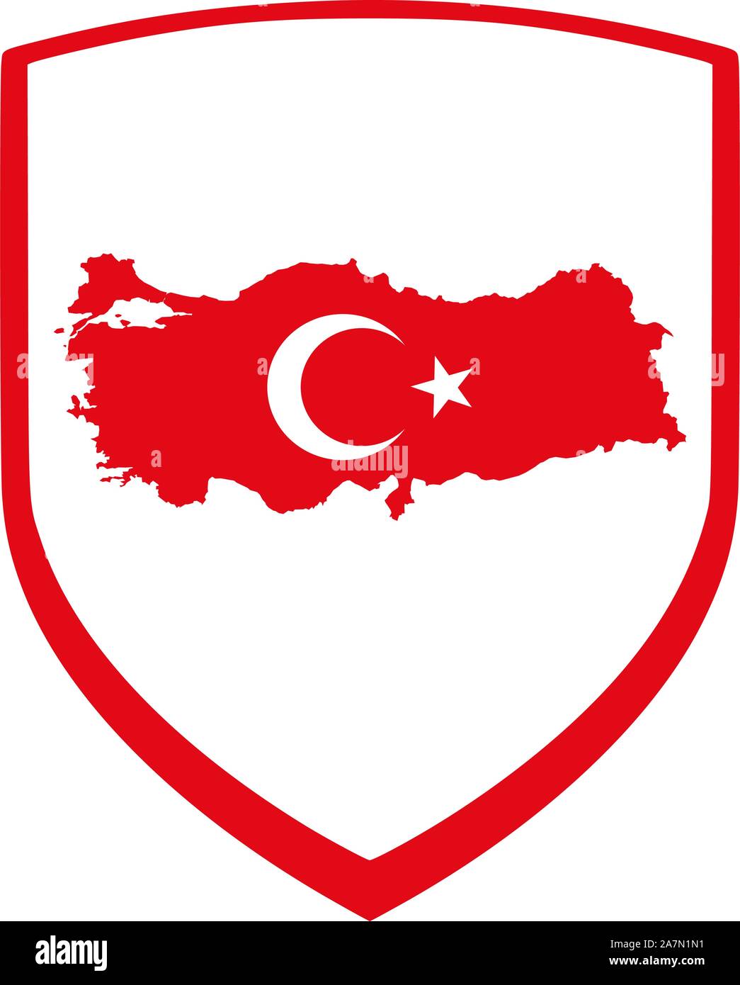 Modern turkey map flag shield icon vector illustration Stock Vector