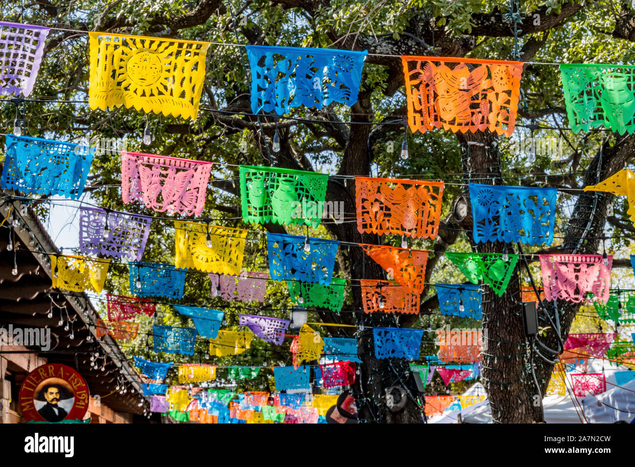 Mexican Market Square Flags Symbols Christmas Paper Decorations San