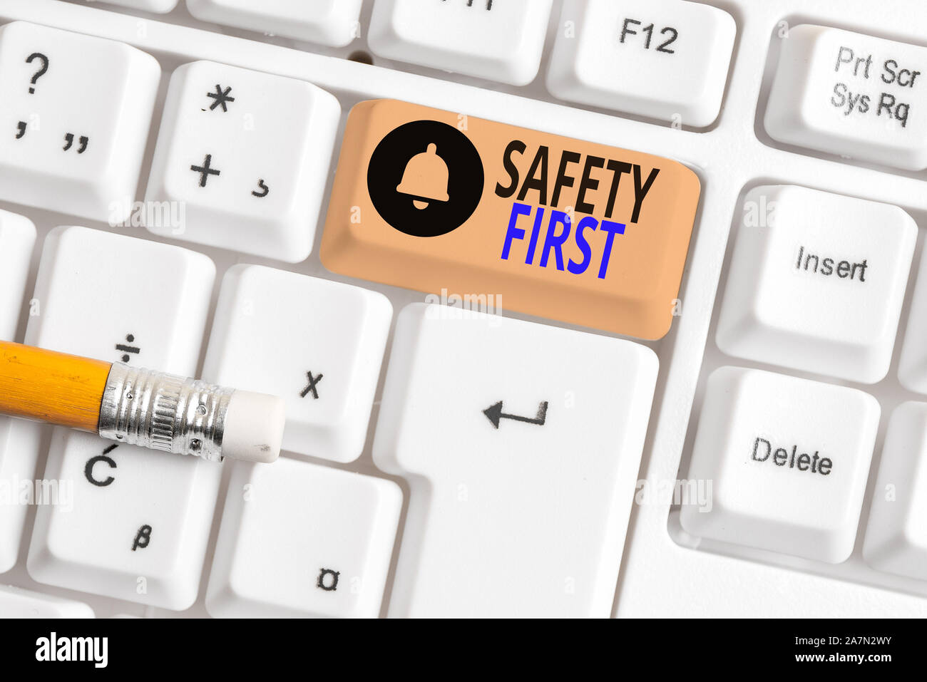 Writing note showing Safety First. Business concept for used to say ...