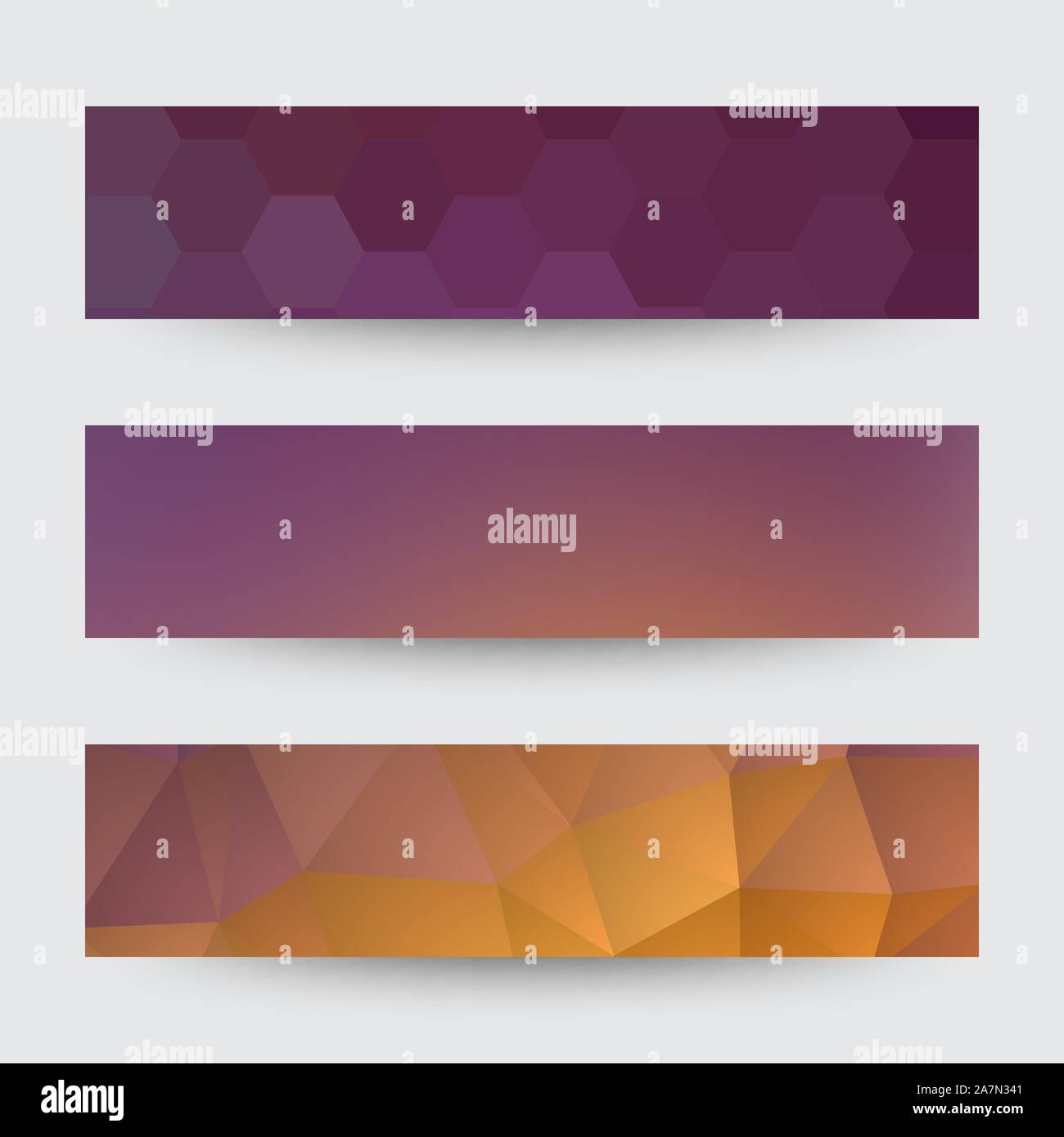 set of templates for presentations. abstract vector illustration. geometric design. triangles. hexagons. gradient. Stock Vector